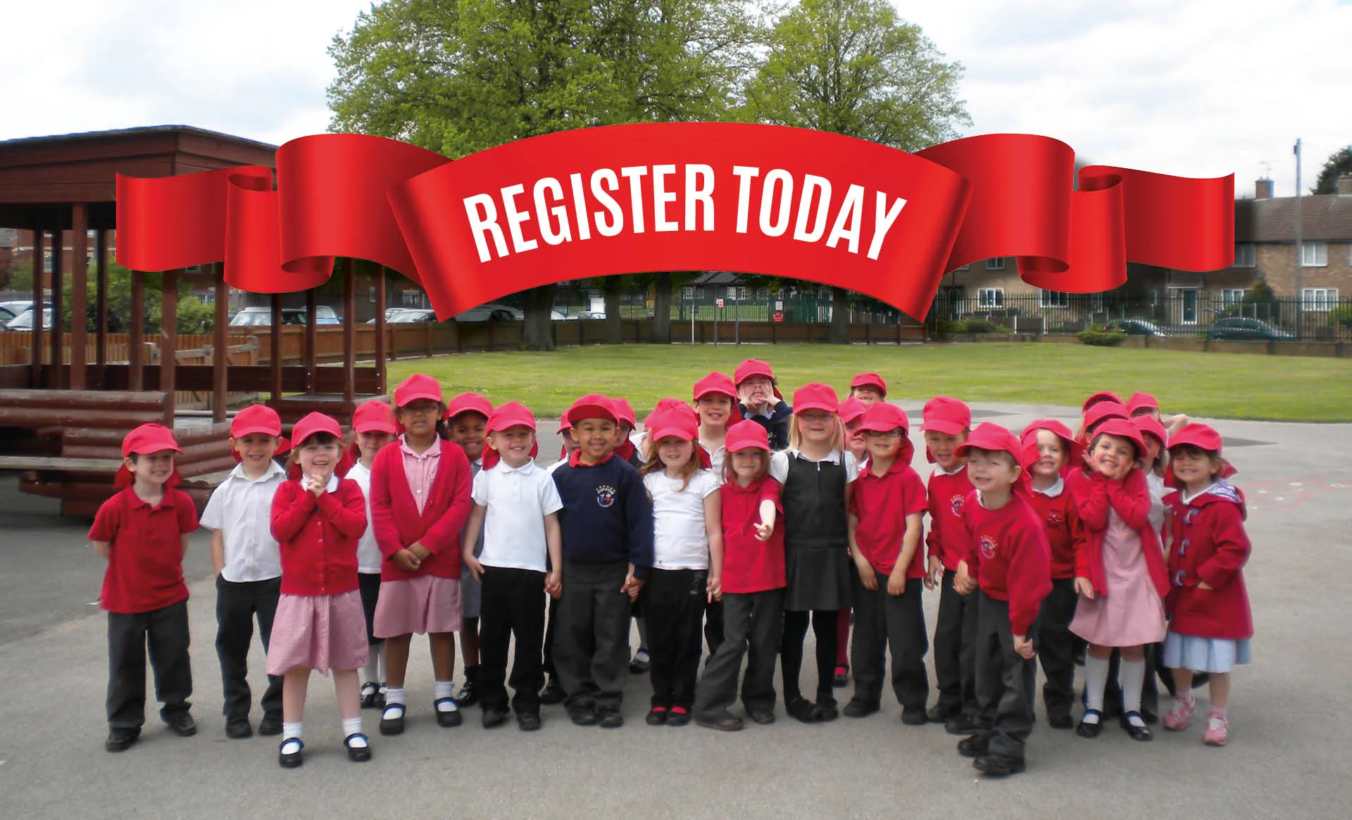 Children outside in the sun.
