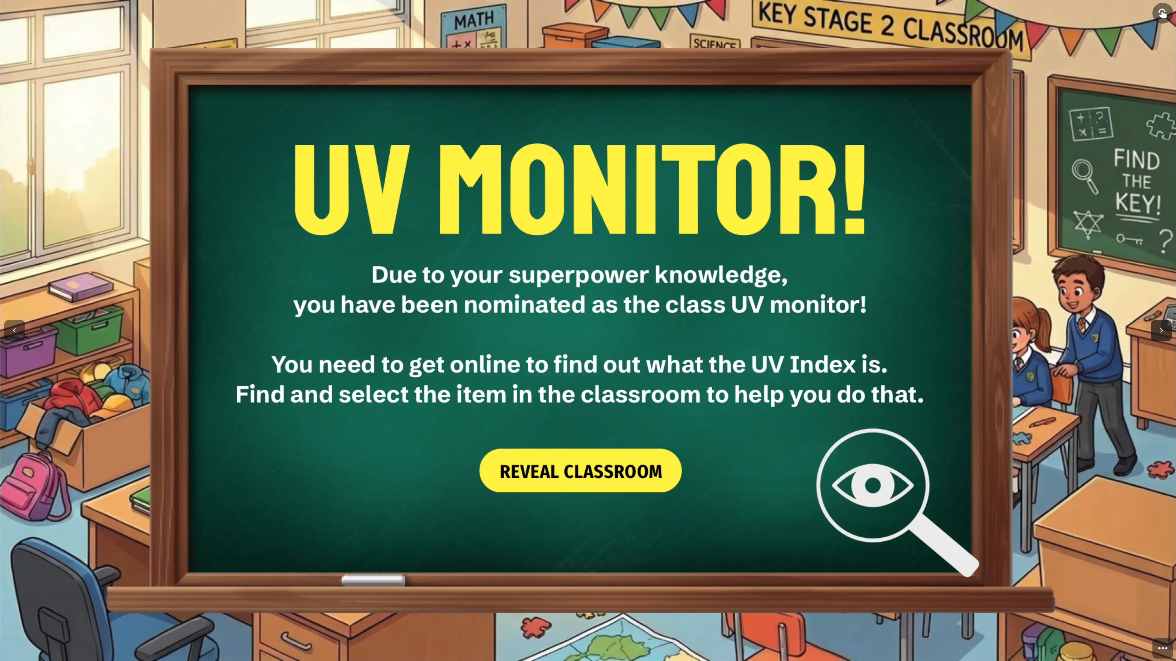 Screenshot from interactive escape room