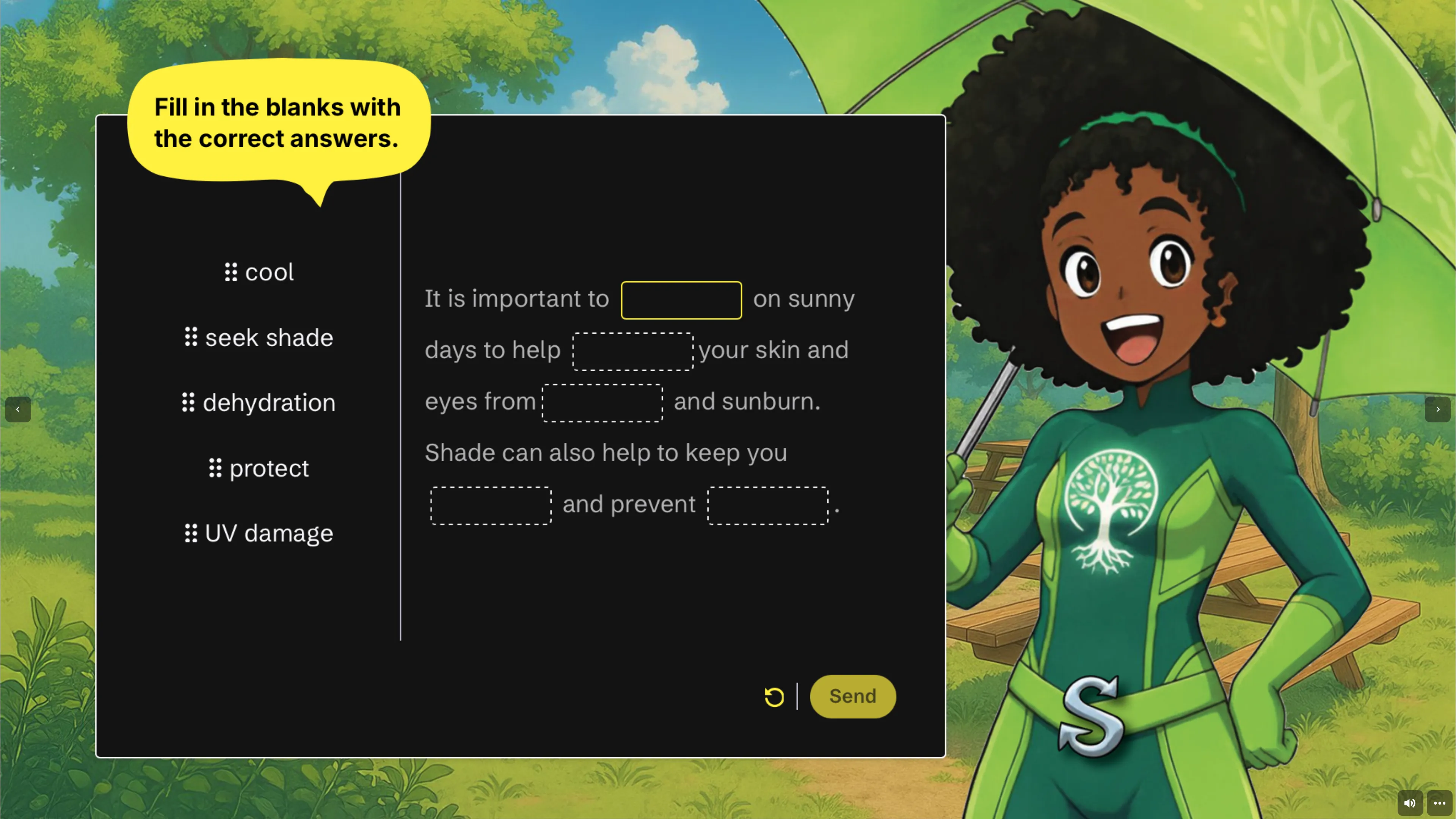 Screenshot from interactive escape room