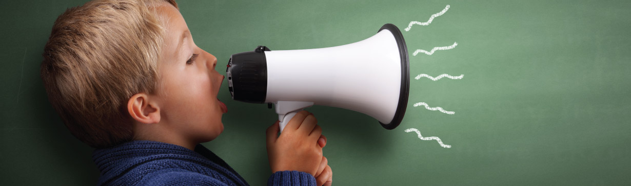 boy using megaphone