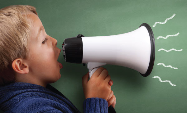 boy using megaphone